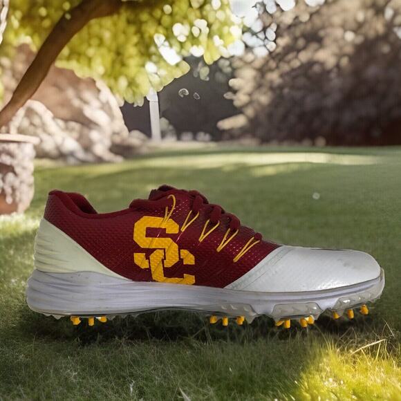 NIKE USC LUNAR SZ: M7 / W9.5 CONTROL 4 GOLF CLEATS 838116-108 Crimson Gold - Picture 1 of 15